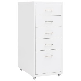 White metal mobile filing cabinet 28x41x69 cm by vidaXL, Filing cabinets - Ref: Foro24-335913, Price: 76,64 €, Discount: %