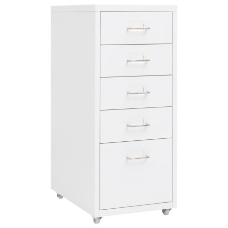 White metal mobile filing cabinet 28x41x69 cm by vidaXL, Filing cabinets - Ref: Foro24-335913, Price: 73,85 €, Discount: %