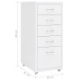 White metal mobile filing cabinet 28x41x69 cm by vidaXL, Filing cabinets - Ref: Foro24-335913, Price: 73,85 €, Discount: %