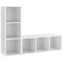 Living room furniture 2 pieces glossy white engineered wood by vidaXL, TV Furniture - Ref: Foro24-3079940, Price: 84,71 €, Di...