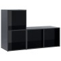 Muebles de TV 2 uds aglomerado negro brillante 72x35x36,5 cm de vidaXL, Muebles TV - Ref: Foro24-3079950, Precio: 61,76 €, De...