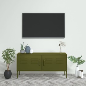 Mueble para TV de acero verde oliva 105x35x50 cm de vidaXL, Muebles TV - Ref: Foro24-336225, Precio: 180,05 €, Descuento: %