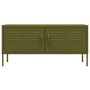 Olive green steel TV cabinet 105x35x50 cm by vidaXL, TV Furniture - Ref: Foro24-336225, Price: 163,97 €, Discount: %