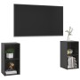 Wall-mounted living room furniture 2 pieces glossy black engineered wood by vidaXL, TV Furniture - Ref: Foro24-3079905, Price...