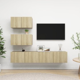 Sonoma Oak 4 Piece Living Room Furniture Set by vidaXL, TV Furniture - Ref: Foro24-3079025, Price: 163,66 €, Discount: %