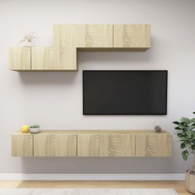 Set de muebles salón TV 6 pzas madera ingeniería roble Sonoma de vidaXL, Muebles TV - Ref: Foro24-3079045, Precio: 201,99 €, ...