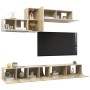 Set de muebles salón TV 6 pzas madera ingeniería roble Sonoma de vidaXL, Muebles TV - Ref: Foro24-3079045, Precio: 209,95 €, ...