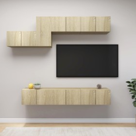 Set de muebles salón TV 7 pzas madera ingeniería roble Sonoma de vidaXL, Muebles TV - Ref: Foro24-3079044, Precio: 194,99 €, ...