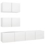 Set de muebles de salón TV 4 piezas madera de ingeniería blanco de vidaXL, Muebles TV - Ref: Foro24-3078710, Precio: 142,79 €...