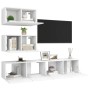 4-teiliges TV-Wohnzimmermöbelset aus weißem Holzwerkstoff von vidaXL, TV-Möbel - Ref: Foro24-3078710, Preis: 142,99 €, Rabatt: %