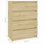 Beistellschrank aus massivem Kiefernholz 60x36x84 cm von vidaXL, Sideboards - Ref: Foro24-808103, Preis: 124,96 €, Rabatt: %