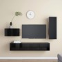 4-piece black engineered wood TV living room furniture set by vidaXL, TV Furniture - Ref: Foro24-3078783, Price: 155,99 €, Di...