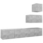 Set de muebles de salón 4 pzas madera ingeniería gris hormigón de vidaXL, Muebles TV - Ref: Foro24-3079155, Precio: 144,61 €,...