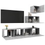 Set de muebles de salón 4 pzas madera ingeniería gris hormigón de vidaXL, Muebles TV - Ref: Foro24-3079155, Precio: 144,61 €,...