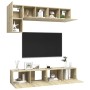 Set muebles de salón TV 5 pzas madera ingeniería roble Sonoma de vidaXL, Muebles TV - Ref: Foro24-3079008, Precio: 181,60 €, ...