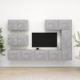 Living room TV set, 6 pieces, engineered wood, gray concrete. by vidaXL, TV Furniture - Ref: Foro24-3079135, Price: 250,41 €,...