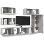 Living room TV set, 6 pieces, engineered wood, gray concrete. by vidaXL, TV Furniture - Ref: Foro24-3079135, Price: 250,41 €,...