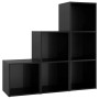 Glossy Black Chipboard 3-Piece TV Cabinet Set by vidaXL, TV Furniture - Ref: Foro24-3080085, Price: 90,99 €, Discount: %