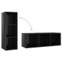 Juego de mueble para TV de 3 piezas aglomerado negro brillante de vidaXL, Muebles TV - Ref: Foro24-3080085, Precio: 90,99 €, ...