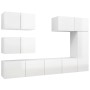 Set de muebles de salón 6 pzas madera ingeniería blanco brillo de vidaXL, Muebles TV - Ref: Foro24-3079345, Precio: 261,99 €,...