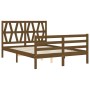 Estructura cama y cabecero madera maciza marrón miel 140x200 cm de vidaXL, Camas y somieres - Ref: Foro24-3194379, Precio: 15...