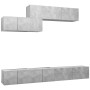 TV living room furniture set 6 pieces concrete gray engineered wood by vidaXL, TV Furniture - Ref: Foro24-3079150, Price: 198...