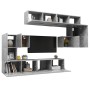 Set muebles de salón TV 8 pzas madera ingeniería gris hormigón de vidaXL, Muebles TV - Ref: Foro24-3079143, Precio: 289,21 €,...