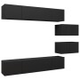 Set de muebles de salón TV 6 piezas madera ingeniería negro de vidaXL, Muebles TV - Ref: Foro24-3078831, Precio: 258,60 €, De...