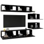 Set de muebles de salón TV 6 piezas madera ingeniería negro de vidaXL, Muebles TV - Ref: Foro24-3078831, Precio: 258,60 €, De...