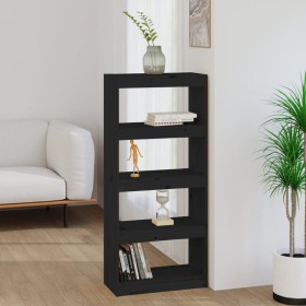 Black pine wood shelving/space divider 60x30x135.5 cm by vidaXL, Bookcases and shelves - Ref: Foro24-808172, Price: 58,25 €, ...