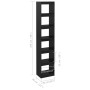 Black pine wood shelving/space divider 40x30x199 cm by vidaXL, Bookcases and shelves - Ref: Foro24-808157, Price: 95,64 €, Di...