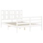 White solid wood bed frame with headboard 140x200 cm by vidaXL, Beds and slatted bases - Ref: Foro24-3194117, Price: 139,38 €...