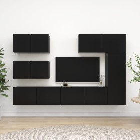 6-piece black plywood TV furniture set by vidaXL, TV Furniture - Ref: Foro24-3078820, Price: 230,99 €, Discount: %