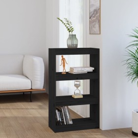 Black pine wood shelving/space divider 60x30x103.5 cm by vidaXL, Bookcases and shelves - Ref: Foro24-808167, Price: 62,99 €, ...