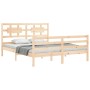 Bed frame with solid wood headboard 160x200 cm by vidaXL, Beds and slatted bases - Ref: Foro24-3194451, Price: 144,92 €, Disc...