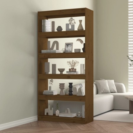 Honey brown pine wood shelf/divider 80x30x167.4 cm by vidaXL, Bookcases and shelves - Ref: Foro24-808201, Price: 113,24 €, Di...