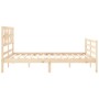 Bed frame with solid wood headboard 160x200 cm by vidaXL, Beds and slatted bases - Ref: Foro24-3194451, Price: 144,92 €, Disc...