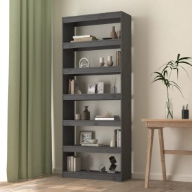 Kiefernholzregal/Raumteiler grau 80x30x199,5 cm von vidaXL, Bücherregale und Regale - Ref: Foro24-808205, Preis: 111,51 €, Ra...