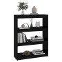 Estantería/divisor de espacios madera pino negro 80x30x103,5 cm de vidaXL, Librerías y estanterías - Ref: Foro24-808192, Prec...