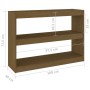 Estantería/divisor de espacios madera pino miel 100x30x71,5 cm de vidaXL, Librerías y estanterías - Ref: Foro24-808211, Preci...