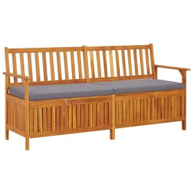 Banco de almacenaje con cojín madera maciza de acacia 170 cm de vidaXL, Bancos de jardín - Ref: Foro24-316741, Precio: 334,99...