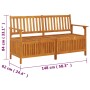 Solid acacia wood storage bench 148 cm by vidaXL, garden benches - Ref: Foro24-316743, Price: 192,99 €, Discount: %