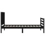 Bed frame with black solid wood headboard 90x200 cm by vidaXL, Beds and slatted bases - Ref: Foro24-3194495, Price: 125,26 €,...