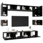 Set de muebles de salón TV 8 piezas madera ingeniería negro de vidaXL, Muebles TV - Ref: Foro24-3078797, Precio: 313,18 €, De...