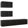 Set de muebles de salón TV 4 piezas madera de ingeniería negro de vidaXL, Muebles TV - Ref: Foro24-3078815, Precio: 152,41 €,...