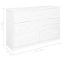 Sideboard with 7 drawers solid white pine wood 113x35x73 cm by vidaXL, Sideboards - Ref: Foro24-337030, Price: 189,89 €, Disc...