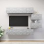 TV living room furniture set 6 pieces concrete gray engineered wood by vidaXL, TV Furniture - Ref: Foro24-3079146, Price: 240...