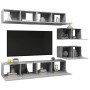 Set muebles de salón TV 6 pzas madera ingeniería gris hormigón de vidaXL, Muebles TV - Ref: Foro24-3079146, Precio: 249,97 €,...