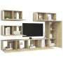 Living room TV furniture set, 6 pieces, engineered wood, Sonoma oak. by vidaXL, TV Furniture - Ref: Foro24-3079030, Price: 24...