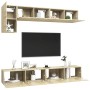 TV-Wände 5 Stück Spanplatte Sonoma-Eiche von vidaXL, TV-Möbel - Ref: Foro24-3079009, Preis: 228,42 €, Rabatt: %